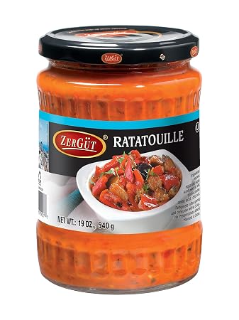 Zergut | Ratatouille | Plant-Based Sauce | Kosher | Vegan | No Artificial Colors, Additives, or Preservatives | 19oz / 540g Jar